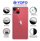 YOFO Back Cover for Apple iPhone 13 (6.1) (Flexible|Silicone|Transparent|Camera Protection|DustPlug)