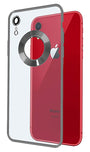 YOFO Electroplated Logo View Back Cover Case for Apple iPhone XR (Transparent|Chrome|TPU+Poly Carbonate)- Silver