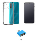 YOFO Combo for Realme 5 PRO Transparent Back Cover + Matte Screen Guard with Free OTG Adapter