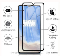 YOFO HD D+ Edge to Edge Full Screen Coverage Tempered Glass for Oneplus 7T- Full Glue Gorilla Glass (Black)