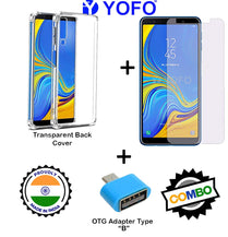 YOFO Combo for Samsung A7(2018) Transparent Back Cover + Matte Screen Guard with Free OTG Adapter