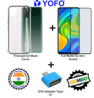 YOFO Combo for Realme 7i Transparent Back Cover + Matte Screen Guard with Free OTG Adapter