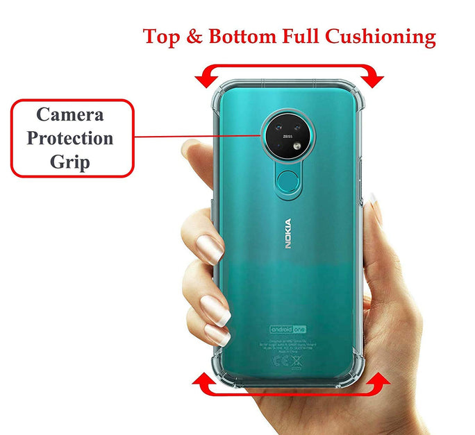 YOFO Combo for Nokia 7.2 Transparent Back Cover + Matte Screen Guad with Free OTG Adapter