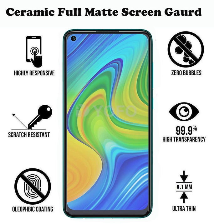 YOFO Combo for Mi Redmi Note 9 Transparent Back Cover + Matte Screen Guard with Free OTG Adapter