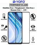 YOFO HD D+ Edge to Edge Full Screen Coverage Tempered Glass for Redmi Note 9 Pro / Redmi Note 9 Pro Max / Poco M2 Pro - Full Glue Gorilla Glass (Black)