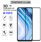 YOFO HD D+ Edge to Edge Full Screen Coverage Tempered Glass for Redmi Note 9 Pro / Redmi Note 9 Pro Max / Poco M2 Pro - Full Glue Gorilla Glass (Black)