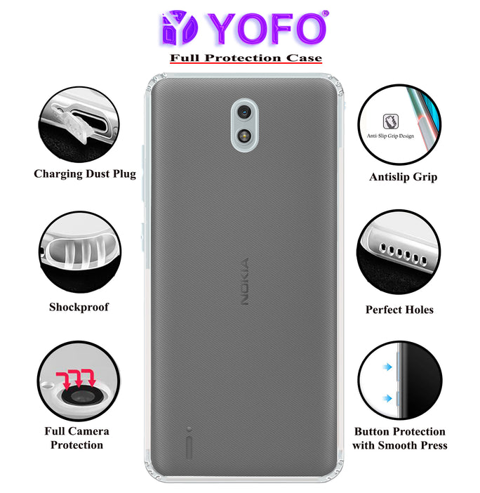 YOFO Back Cover for Nokia C01 Plus (Flexible|Silicone|Transparent|Dust Plug|Camera Protection)
