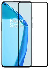 YOFO HD D+ Edge to Edge Full Screen Coverage Tempered Glass for OnePlus 9- Full Glue Gorilla Glass (Black)