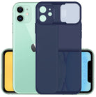 Prime Metal Shutter, Slim Protective Back Cover With Camera Slide Protector For iPhone 12 Mini (5.4) With Free Triangle Mobile Stand