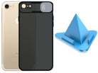Prime Metal Shutter, Slim Protective Back Cover With Camera Slide Protector For iPhone 7 / 7s With Free Triangle Mobile Stand