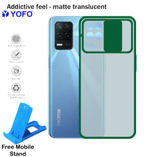 YOFO Camera Shutter Back Cover For Realme 8 {5G} With Free Foldable Mobile Stand