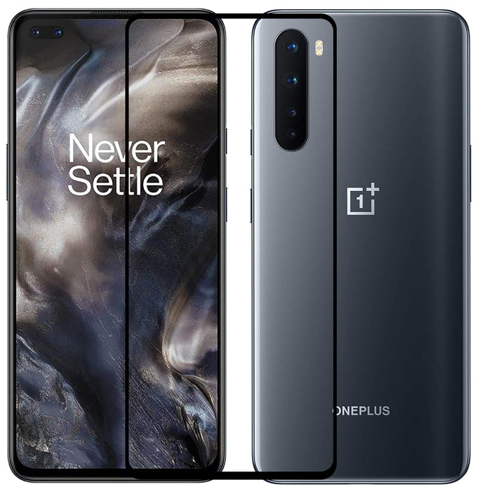 YOFO HD D+ Edge to Edge Full Screen Coverage Tempered Glass for OnePlus Nord- Full Glue Gorilla Glass (Black)