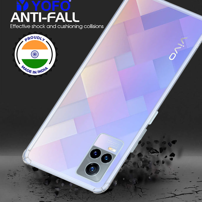 YOFO Back Cover for Vivo Y73 (2021) (Flexible|Silicone|Transparent|Shockproof|Camera Protection)