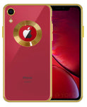 YOFO Electroplated Logo View Back Cover Case for Apple iPhone XR (Transparent|Chrome|TPU+Poly Carbonate)- GOLD