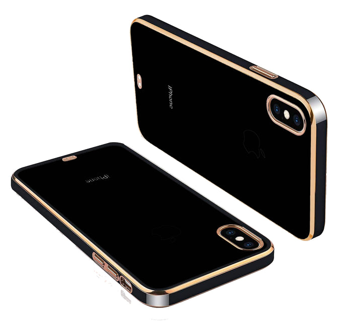 YOFO Chrome case for iPhone X & iPhone Xs | Black TPU Case | Chrome case | Electroplating case Cover -(Black)