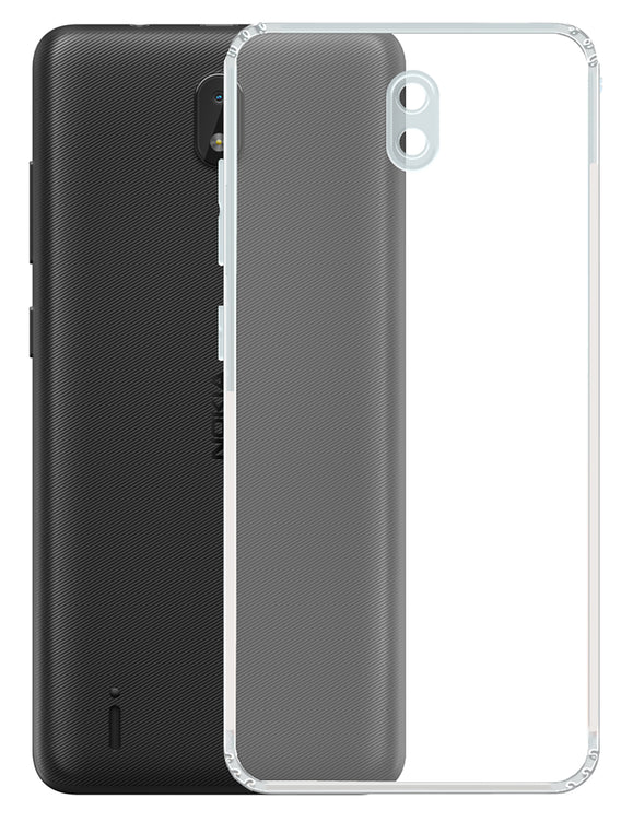 YOFO Back Cover for Nokia C01 Plus (Flexible|Silicone|Transparent|Dust Plug|Camera Protection)