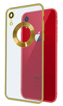 YOFO Electroplated Logo View Back Cover Case for Apple iPhone XR (Transparent|Chrome|TPU+Poly Carbonate)- GOLD