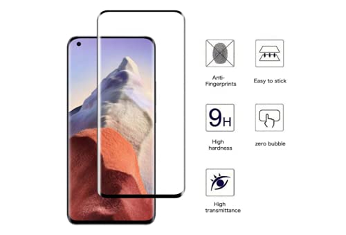 YOFO Curve Edge to Edge Full Screen Coverage Tempered Glass for " MI 11 ULTRA (5G) "- Full Glue Gorilla Glass (Black)