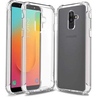 YOFO Silicone Transparent Shockproof Soft Back Cover for Samsung A6+ (Plus / J8- Transparent)