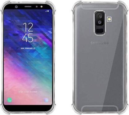 YOFO Silicone Transparent Shockproof Soft Back Cover for Samsung A6+ (Plus / J8- Transparent)