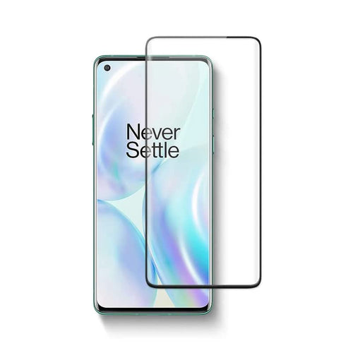YOFO Curve Edge to Edge Full Screen Coverage Tempered Glass for " ONE + 8 "- Full Glue Gorilla Glass (Black)