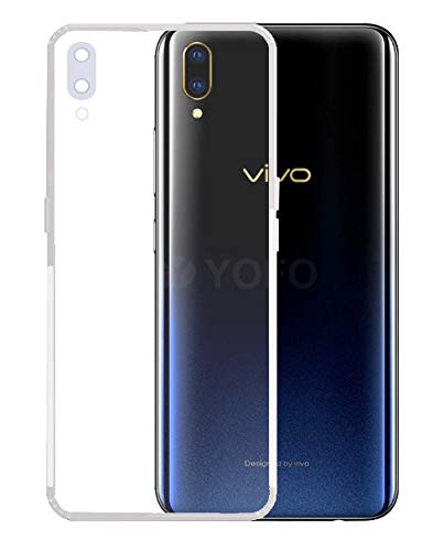 YOFO Silicone Back Cover|Camera Protection|ShockProof|  Vivo V11 Pro - (Transparent)