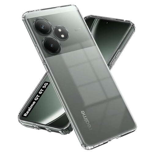 YOFO 2.0 MM Back Cover for Realme GT 6T (5G) (Flexible|Silicone|Transparent|Full Camera Protection)