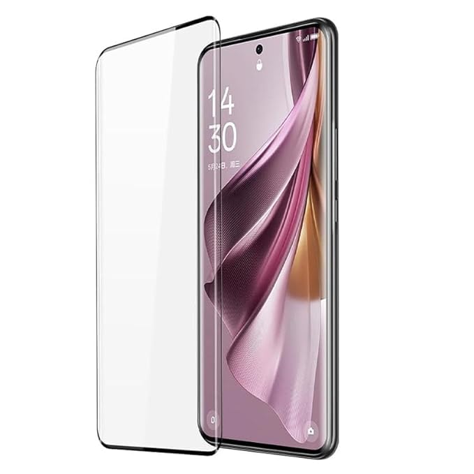 YOFO Curve Edge to Edge Full Screen Coverage Tempered Glass for " OPPO RENO 10 PRO PLUS "- Full Glue Gorilla Glass (Black)