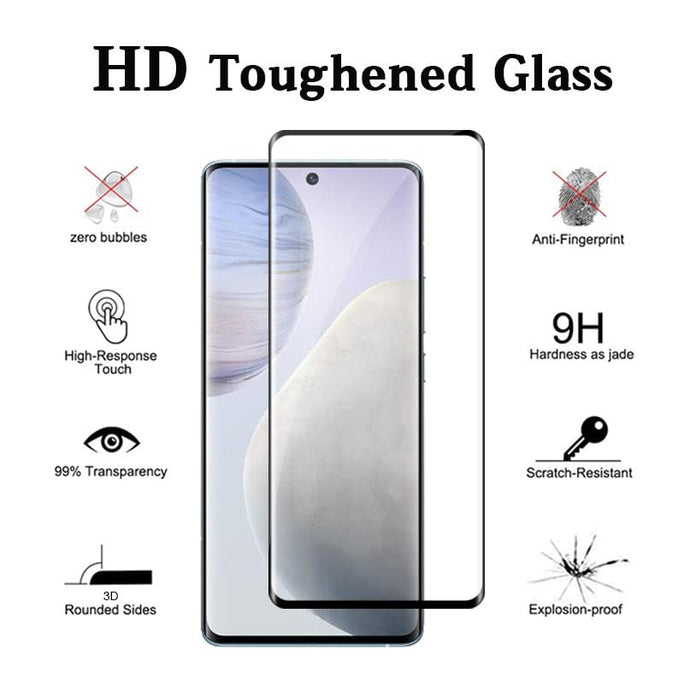 YOFO Curve Edge to Edge Full Screen Coverage Tempered Glass for " VIVO X 80 PRO / X80 PRO PLUS  "- Full Glue Gorilla Glass (Black)