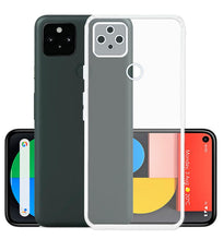 YOFO Back Cover for Google Pixel 5A (5G) (Flexible|Silicone|Transparent|Full Camera Protection|Dust Plug)
