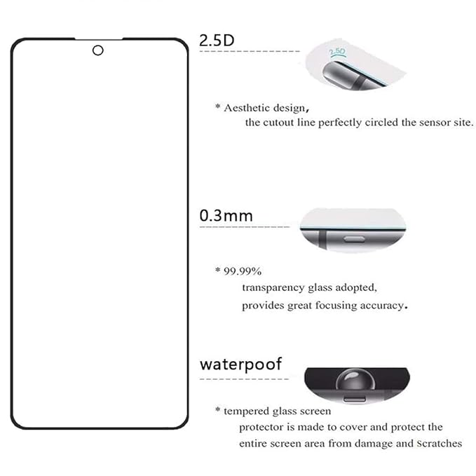 Edge to Edge Tempered Glass for Samsung A72 C/CUT