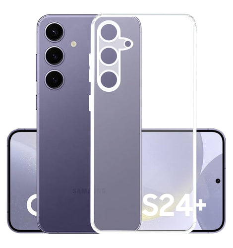 YOFO Back Cover for Samsung Galaxy S24 Plus (Flexible|Silicone|Transparent|Full Camera Protection|Dust Plug)