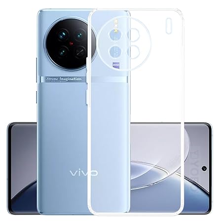 YOFO Back Cover for Vivo X90(5G) (Flexible|Silicone|Transparent|Full Camera Protection|Dust Plug)