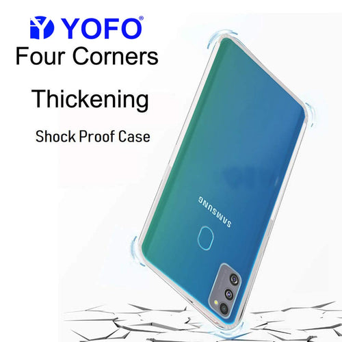 YOFO Shockproof Soft Transparent Back Cover for Samsung M30s - (Transparent)