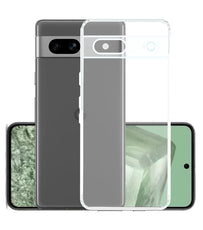 YOFO Back Cover for Google Pixel 8 (5G) (Flexible|Silicone|Transparent|Full Camera Protection|Dust Plug)