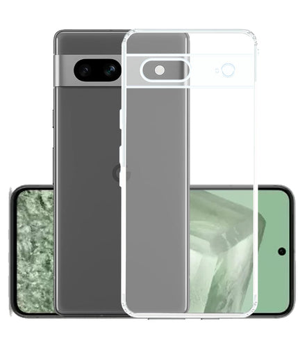 YOFO Back Cover for Google Pixel 8 (5G) (Flexible|Silicone|Transparent|Full Camera Protection|Dust Plug)