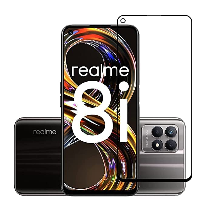 Edge to Edge Tempered Glass for Realme 8i / 9i / 7i