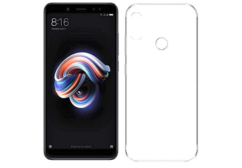 YOFO Soft Clear Silicone Back Cover for Mi Redmi Note 5 Pro (Transparent)