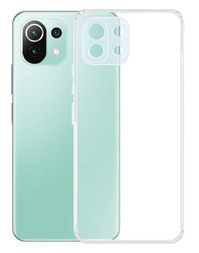 YOFO Back Cover for Xiaomi 11 (Flexible|Silicone|Transparent|Full Camera Protection|Anti Dust Plug)