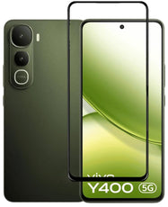 YOFO Premium HD+ Full Glue Tempered Glass For Vivo Y400 Pro Full Glue Curved Glass 100% Fingerprint Working with self installation kit (NON UV GLASS)