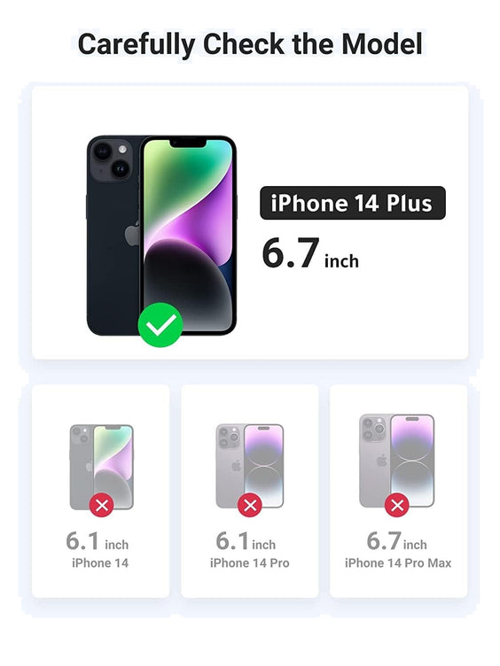 YOFO Transparent Back Cover for Apple iPhone 14 plus