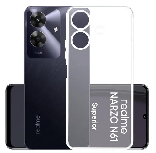 YOFO Back Cover for Realme Narzo N61 (Flexible|Silicone|Transparent|Full Camera Protection) Brand: YOFO