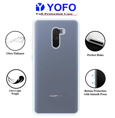 Yofo Back Cover Case for MI Poco F1 Flexible Shockproof TPU Cushioned Edges (Transparent)