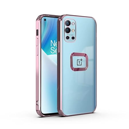 YOFO Electroplated Logo View Back Cover Case for OnePlus 9R/8T (Transparent|Chrome|TPU+Poly Carbonate)