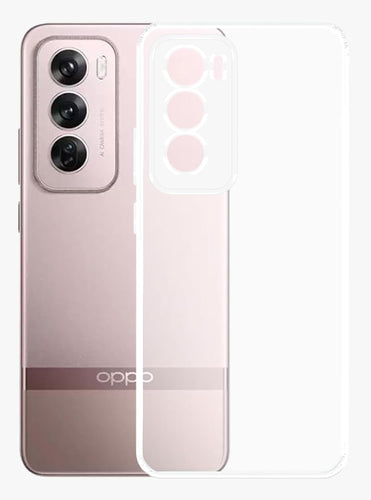 YOFO Back Cover for Oppo Reno 12 (5G) (Flexible|Silicone|Transparent|Full Camera Protection|Dust Plug)