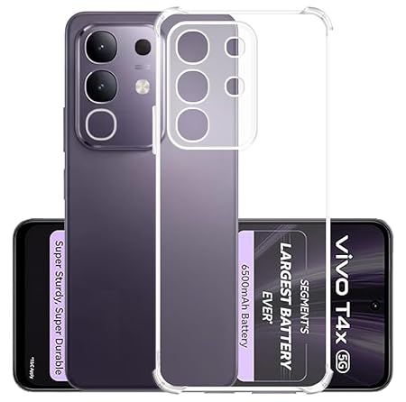 YOFO Transparent Back Cover for Vivo T4x (5G) / IQOO Z10x (5G)