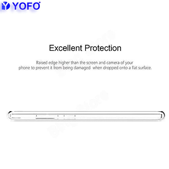 YOFO Rubber Back Cover Case for Infinix Hot 8 (Transparent) with Bumper Corner