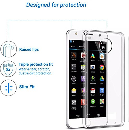 YOFO Soft Back Cover for Moto C Plus (Transparent)