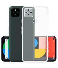 YOFO Back Cover for Google Pixel 5 (5G) (Flexible|Silicone|Transparent|Full Camera Protection|Dust Plug)