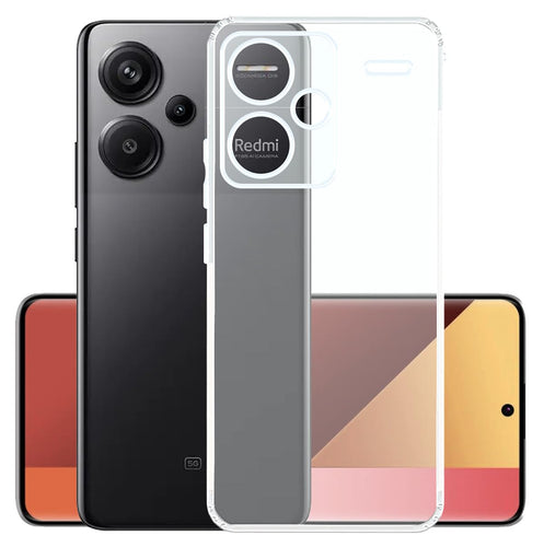 YOFO Back Cover for Mi Redmi Note 13 Pro Plus (5G) (Flexible|Silicone|Transparent|Full Camera Protection|Anti Dust Plug)